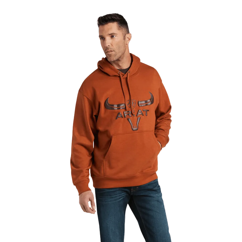 Ariat Men’s Mocha Bisque Steer Head Basic Hoodie