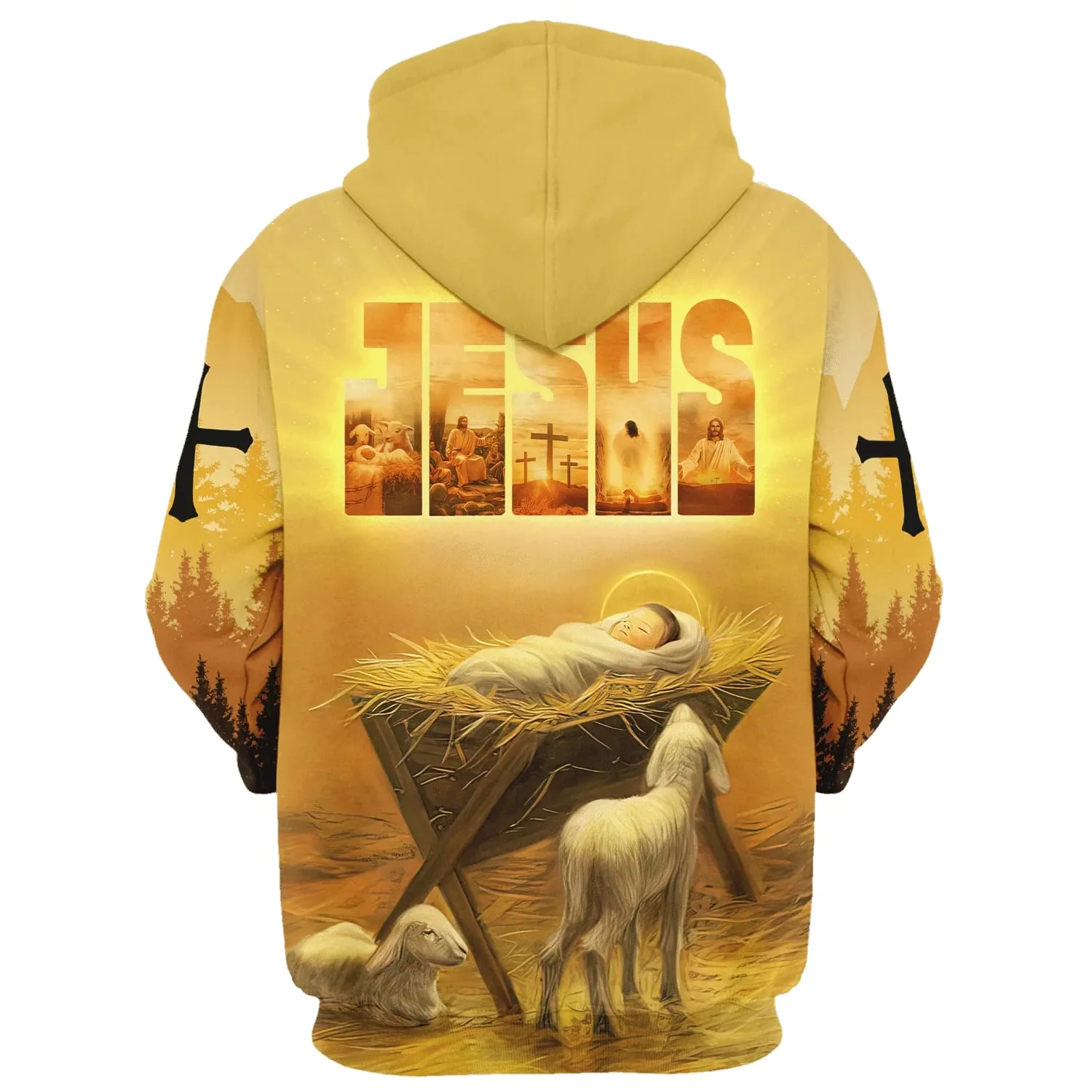 Baby Jesus In A Manger Hoodies - Jesus Coming Back As A King Hoodie - Men & Women Christian Hoodie - 3D Printed Hoodie