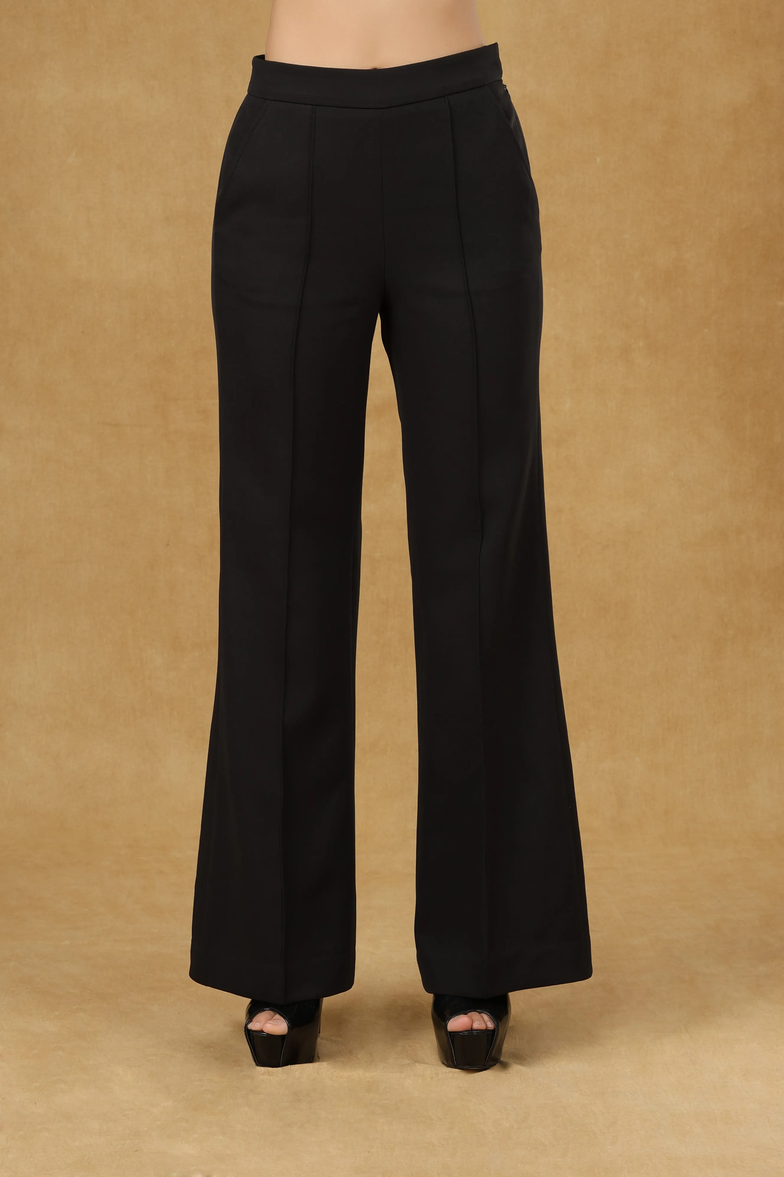 Black Solid Top With Trouser