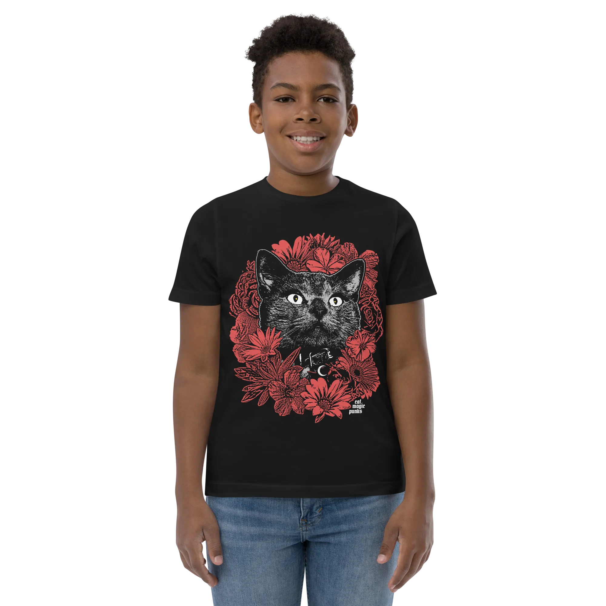 CATSOMMAR Red Flowers Youth Shirt