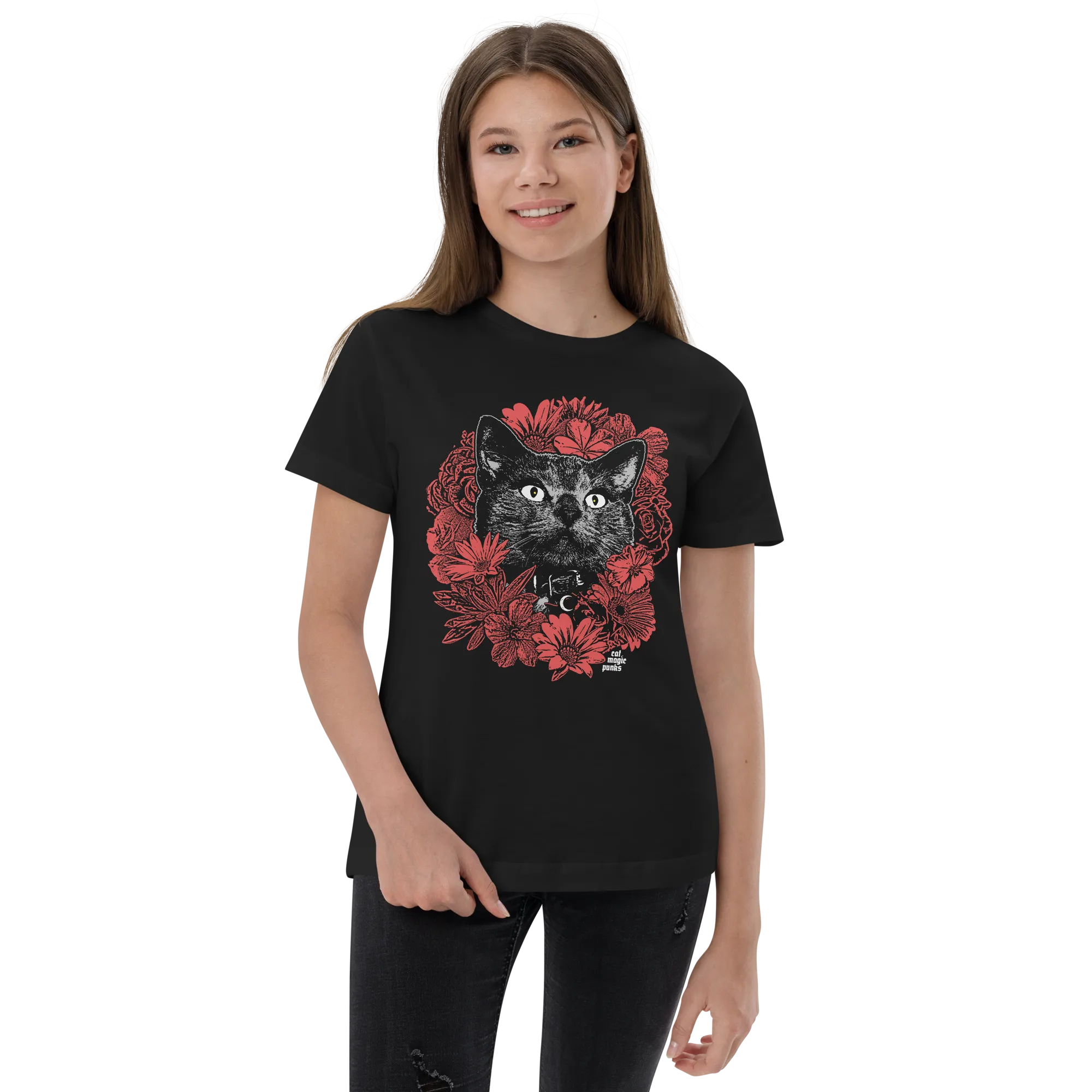 CATSOMMAR Red Flowers Youth Shirt