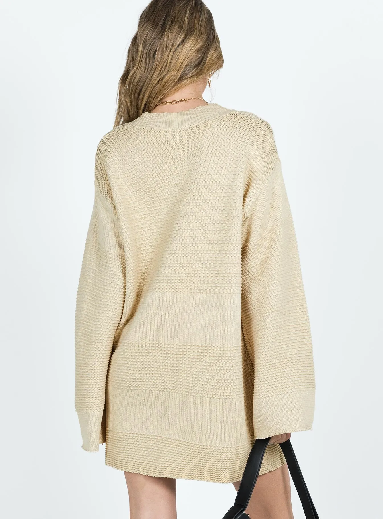 Cheyenne Knit Sweater Dress Beige