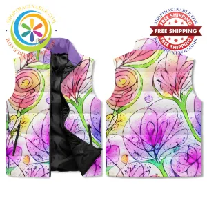 Floral Impressions Puffer Vest