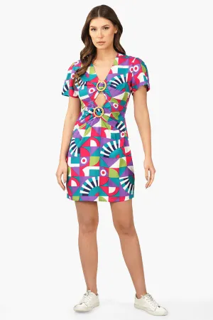 Geo Toucan Viscose Mini Dress