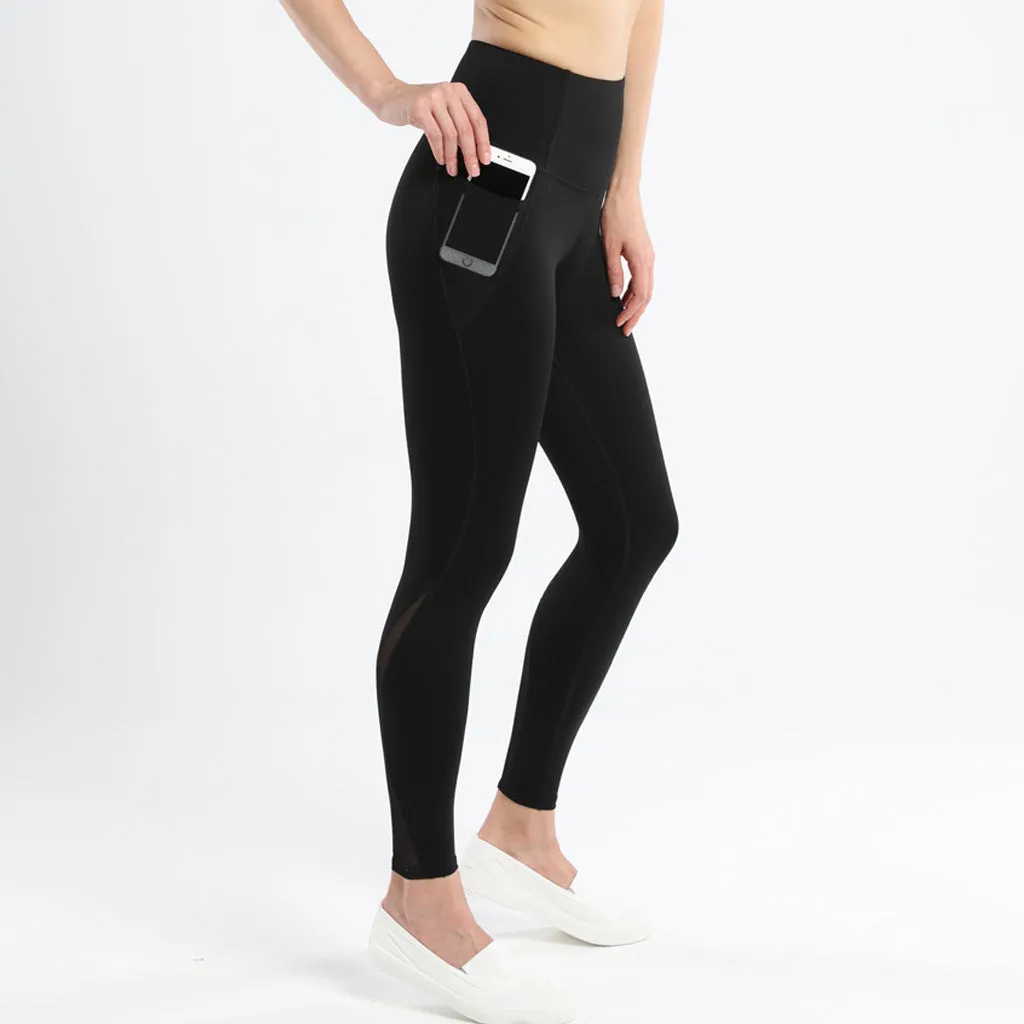 High Waist Leggings for Women Yoga  Athletic Pants  Tummy Control    with Side Pockets Workout Running Pants