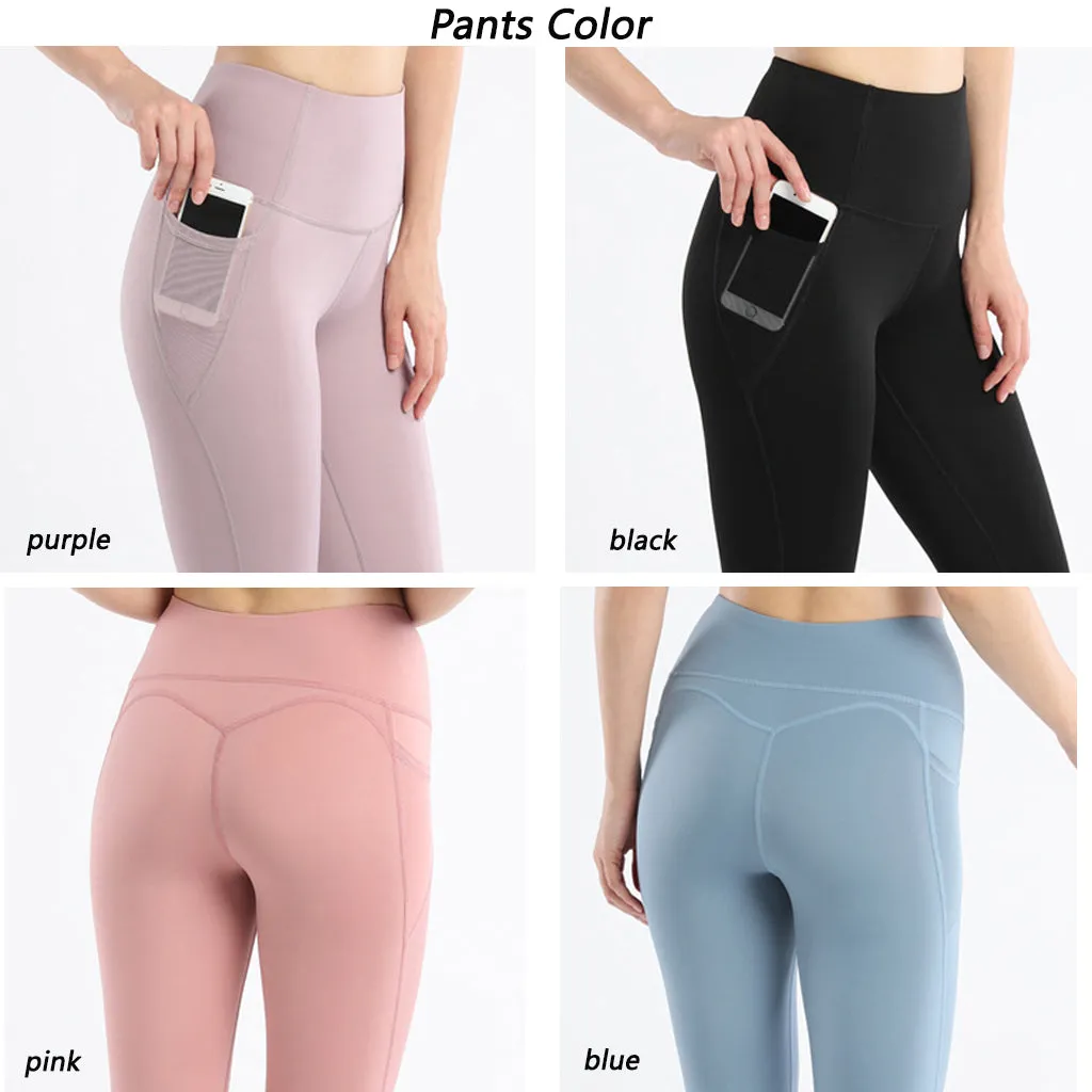 High Waist Leggings for Women Yoga  Athletic Pants  Tummy Control    with Side Pockets Workout Running Pants