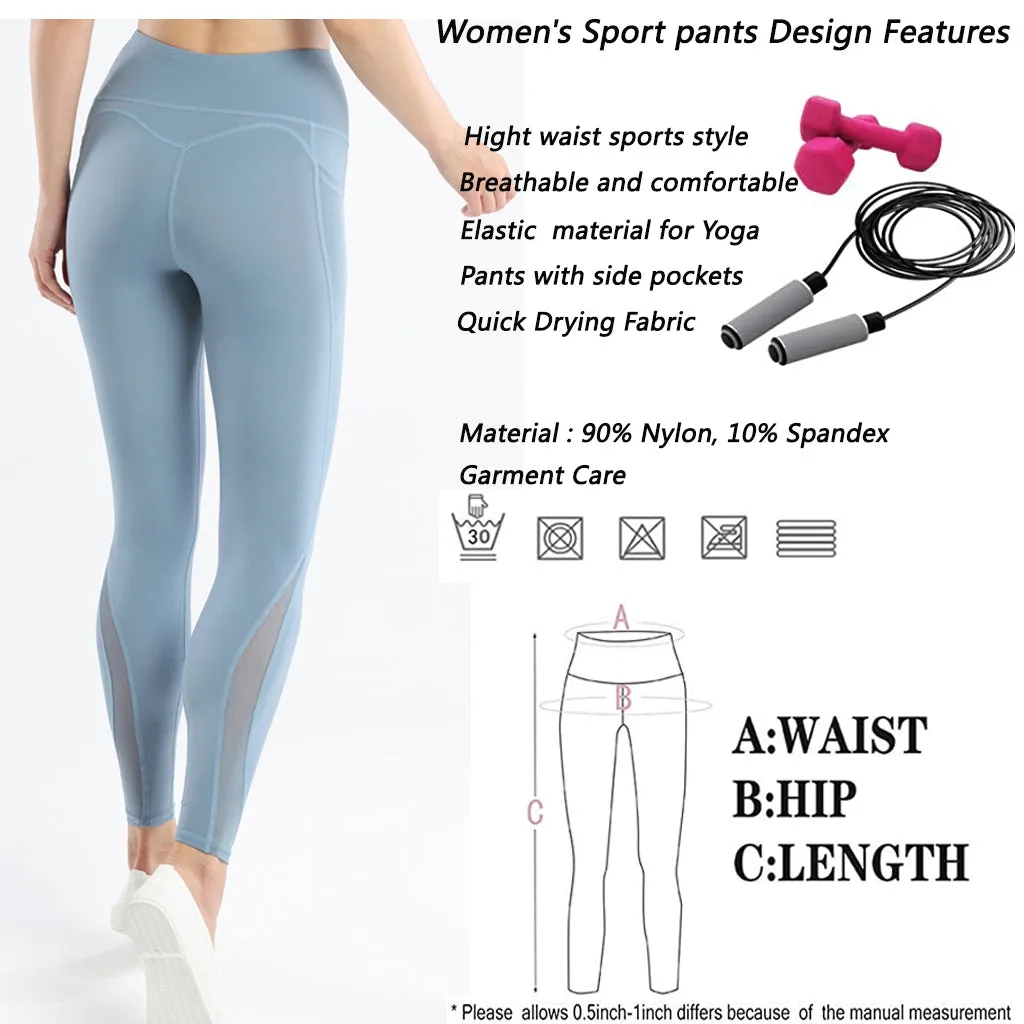 High Waist Leggings for Women Yoga  Athletic Pants  Tummy Control    with Side Pockets Workout Running Pants