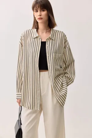 LILY Urban Lyocell Striped Shirt Jacket