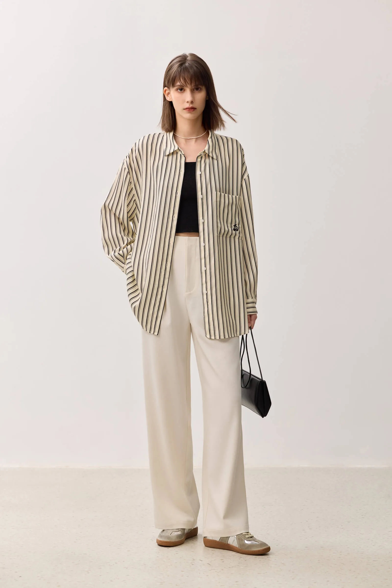 LILY Urban Lyocell Striped Shirt Jacket