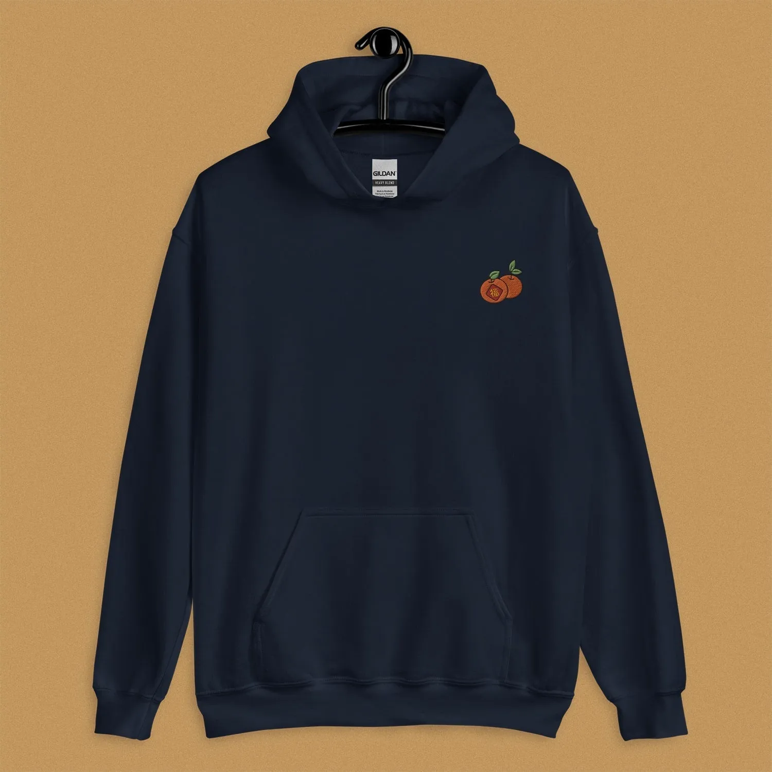 Mandarin Orange Embroidered Hoodie