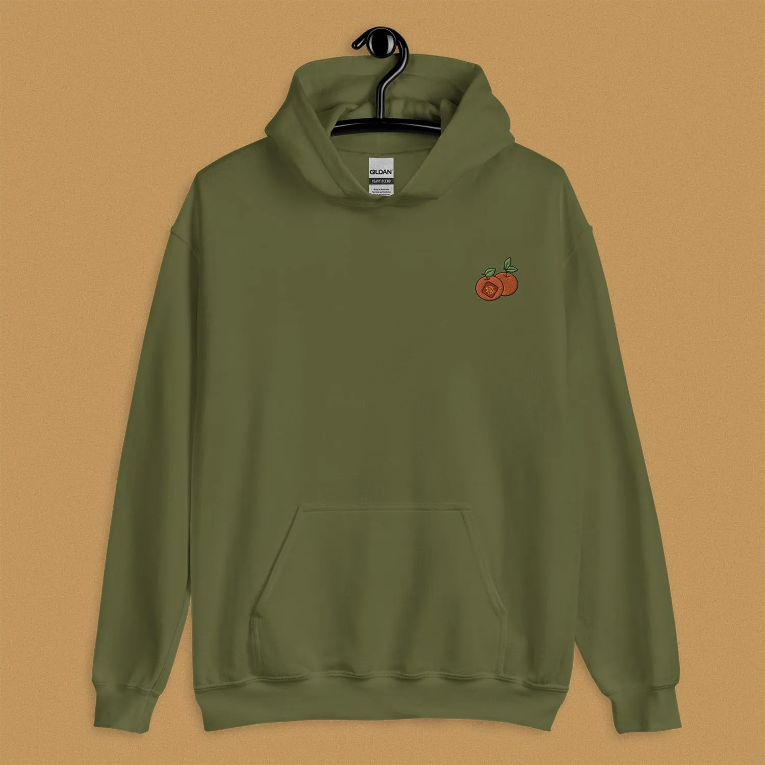 Mandarin Orange Embroidered Hoodie