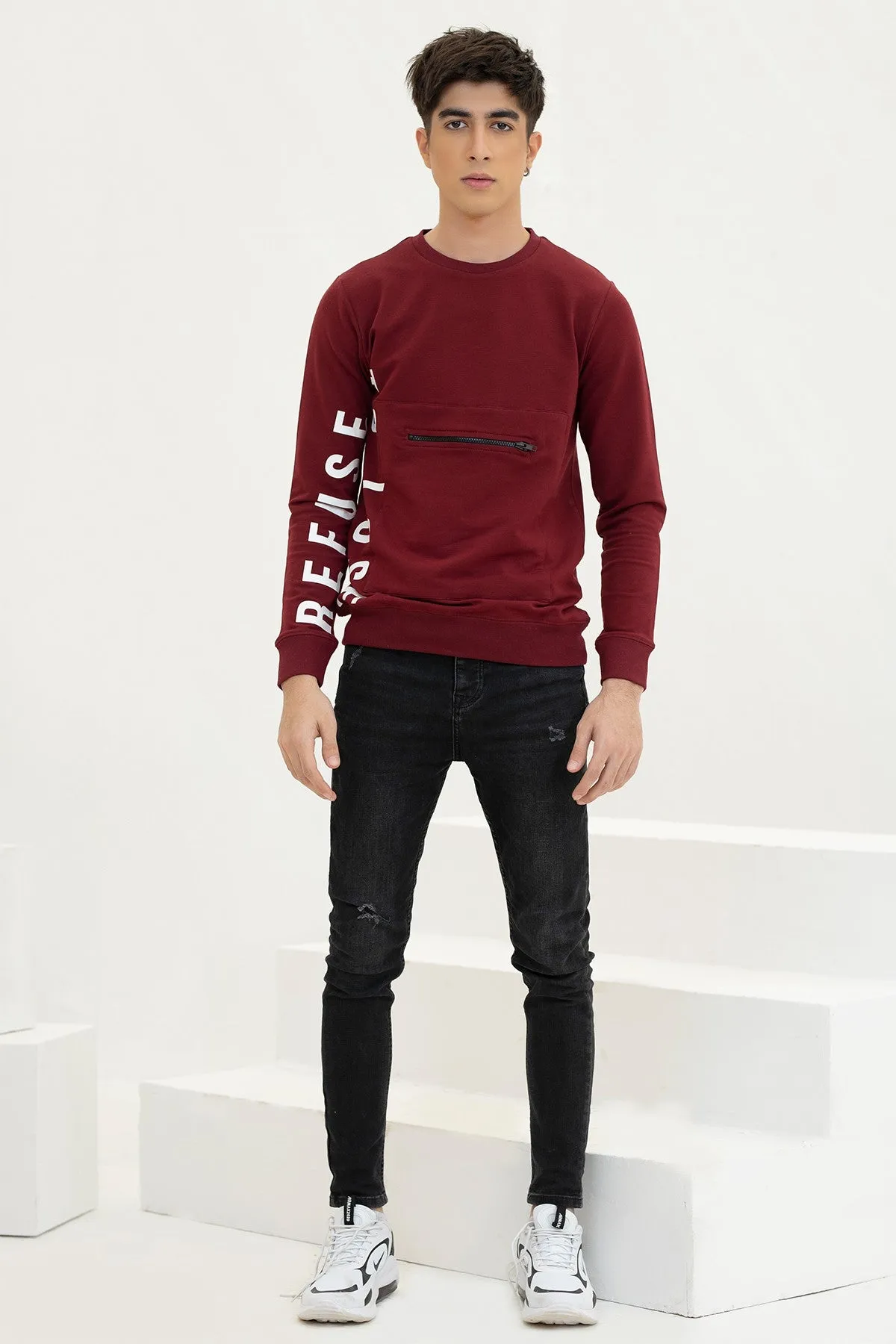 Maroon Graphic Sweatshirt - W21 - MSW024R