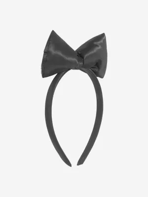 Mini Rodini Girls Satin Bow Headband in Black