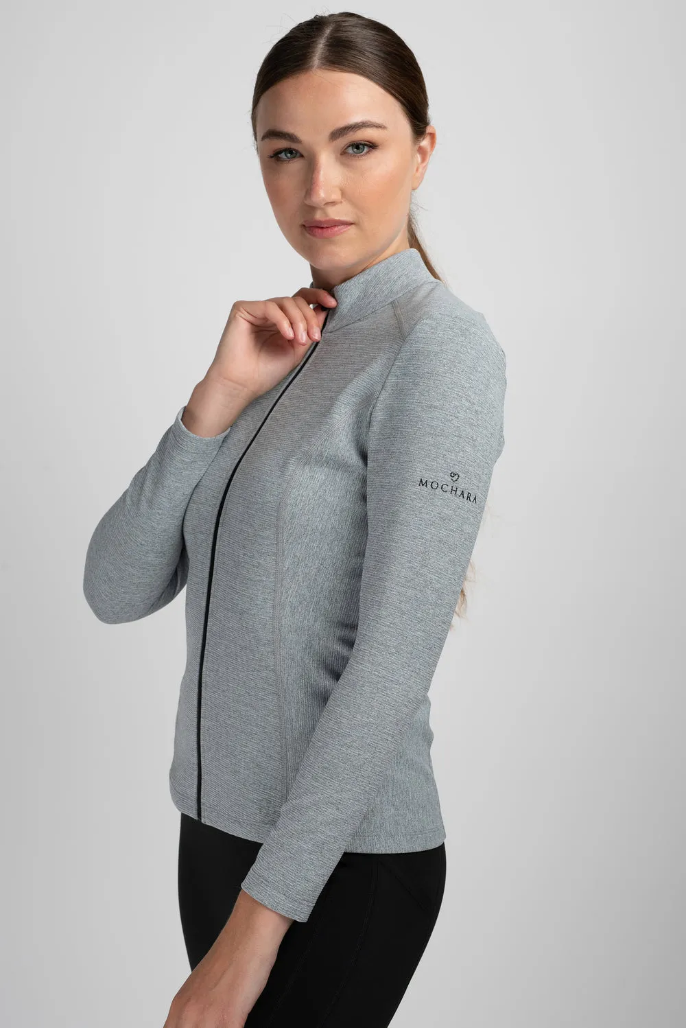 Mochara Melange Grey Rib Jacket