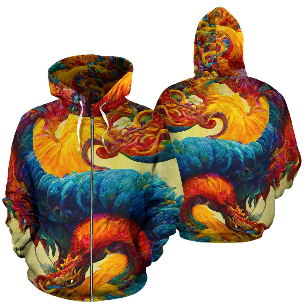 New Years Dragon Zipper Hoodie | Michael Garfield