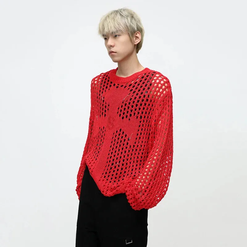 O-Neck Hollow Out Knitted Sweater