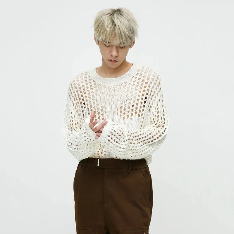 O-Neck Hollow Out Knitted Sweater