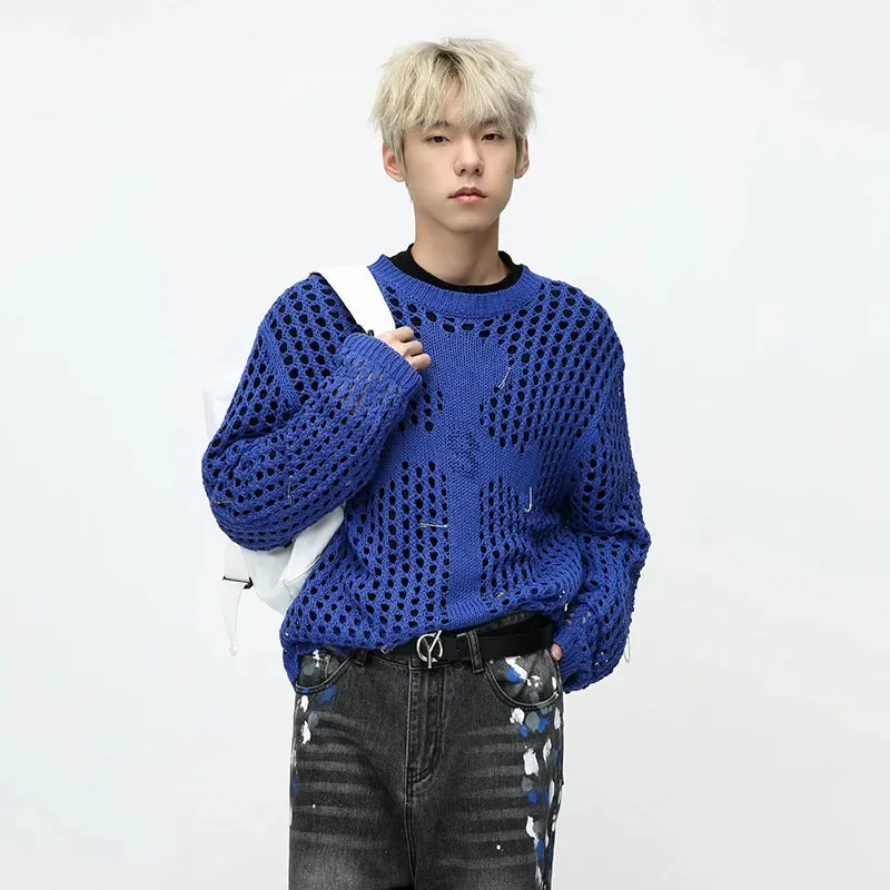 O-Neck Hollow Out Knitted Sweater