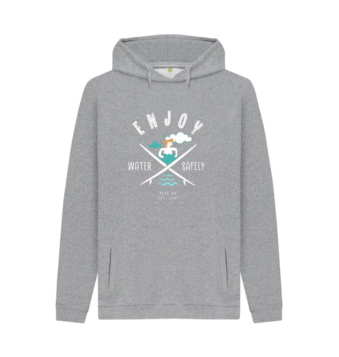 RLSS UK | Surf Design Men's Hoodie | 100% Organic Cotton Hooded Sweatshirt