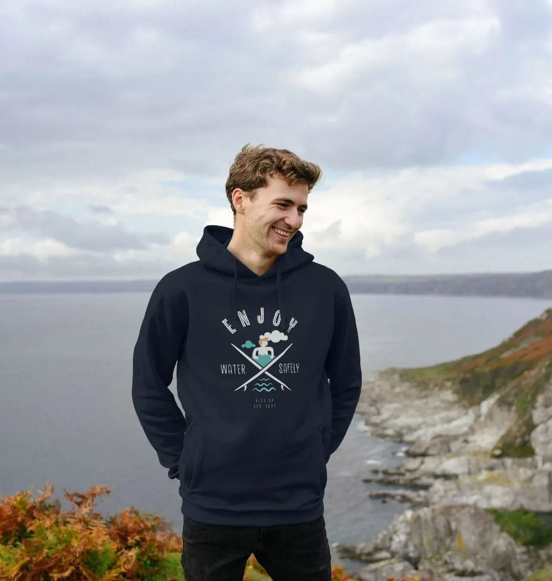 RLSS UK | Surf Design Men's Hoodie | 100% Organic Cotton Hooded Sweatshirt