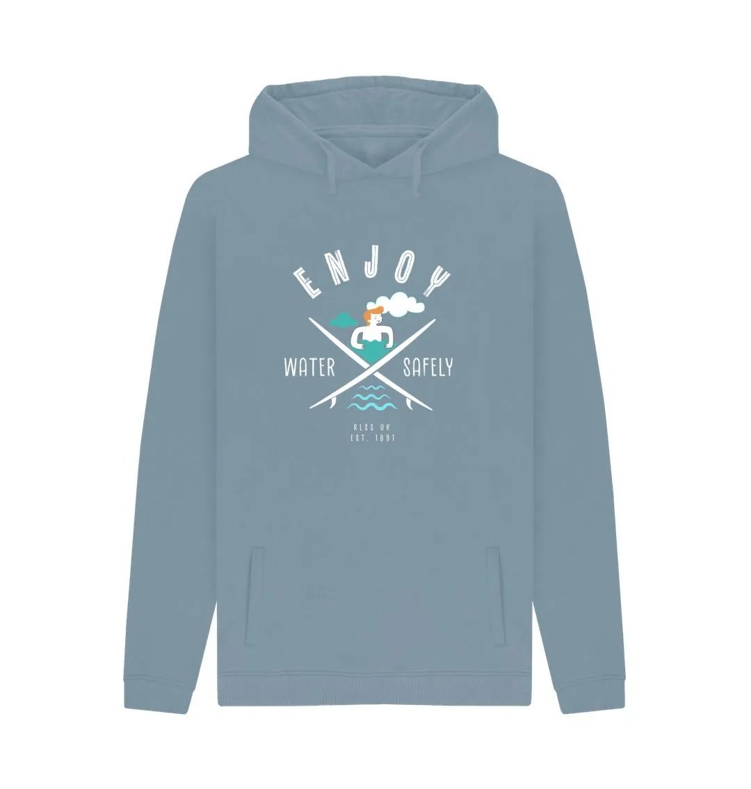 RLSS UK | Surf Design Men's Hoodie | 100% Organic Cotton Hooded Sweatshirt