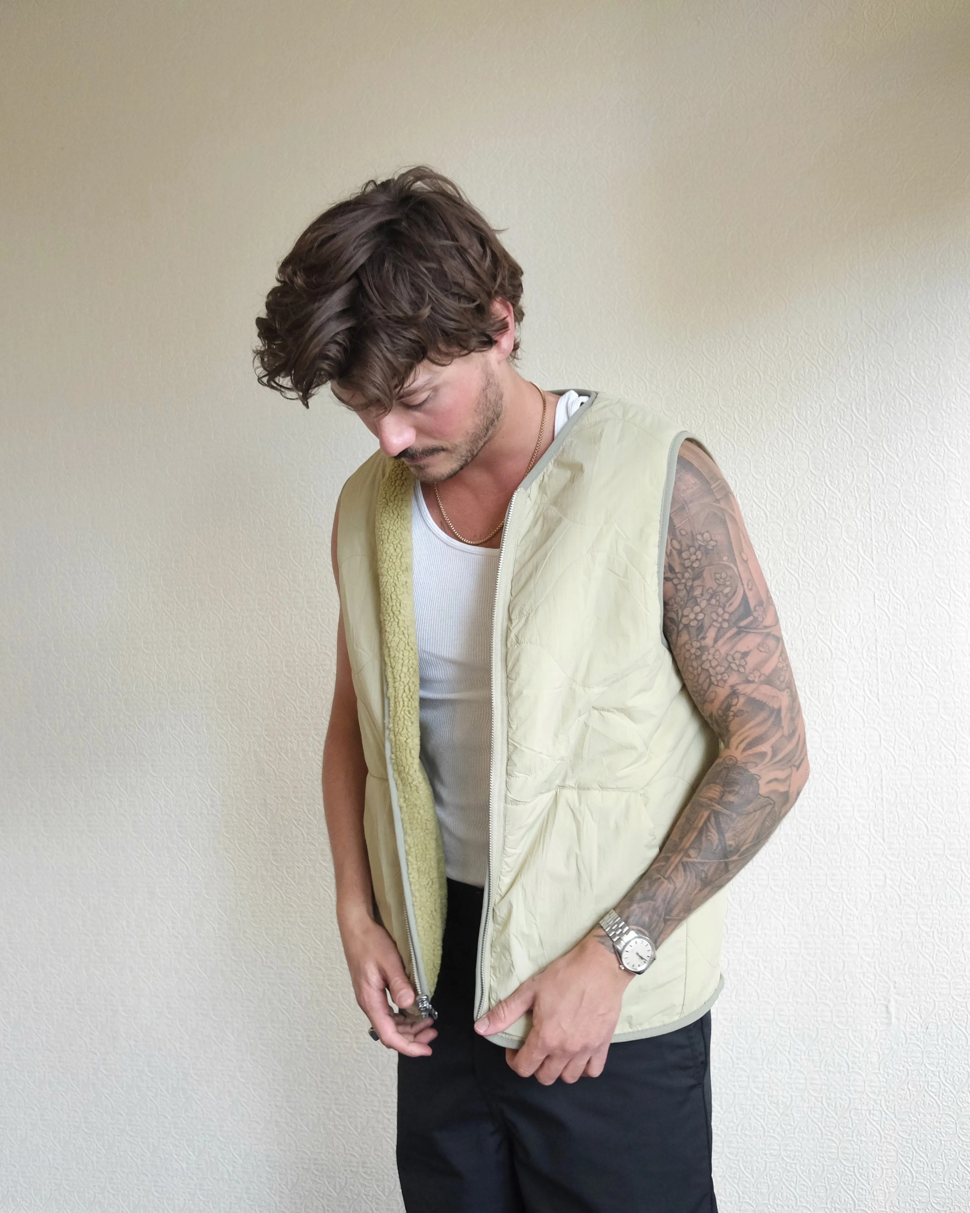 Site Shearling Vest, Chartreuse