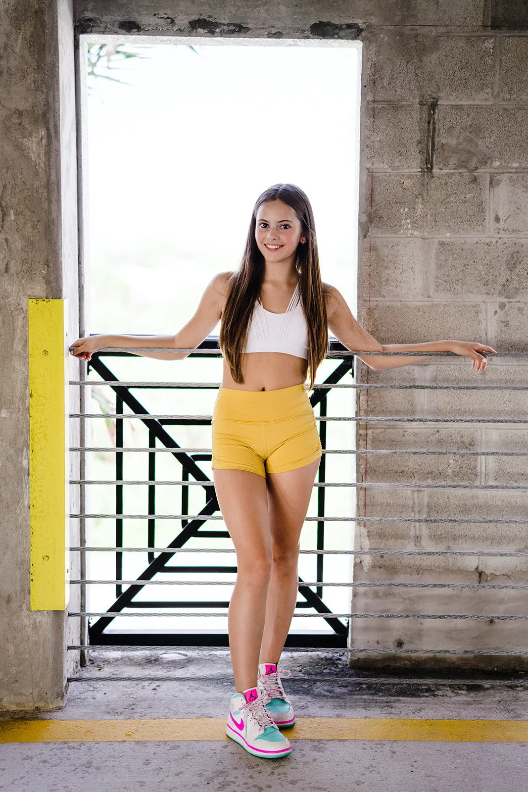 Sunshine Yellow Scrunch Side Shorts