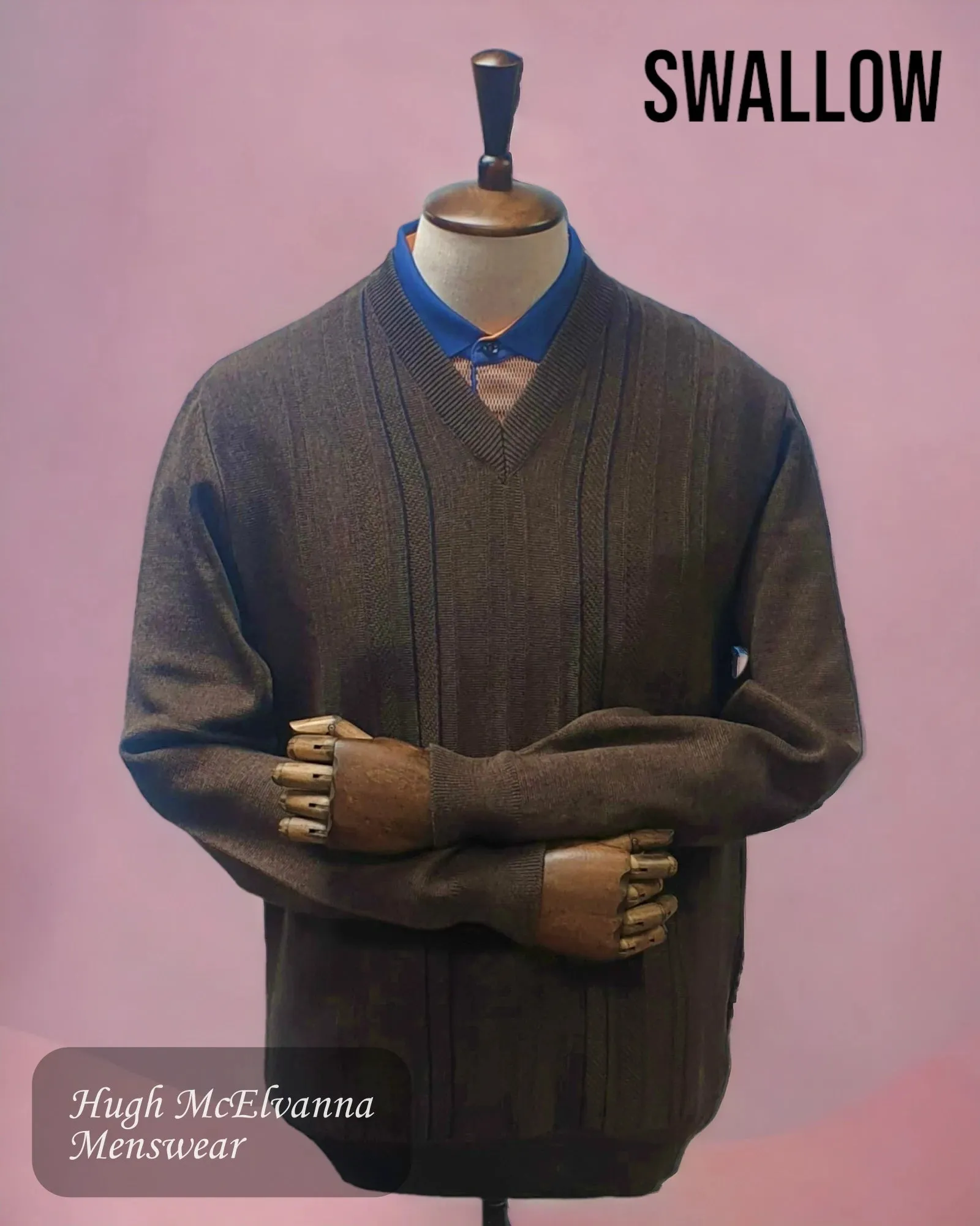 Swallow BROWN V-Neck Sweater