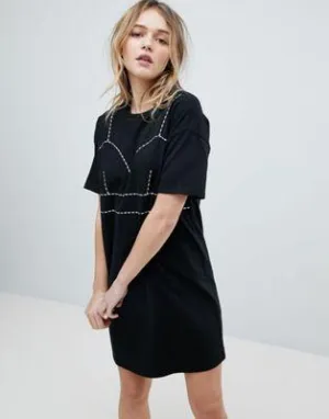 T-Shirt Dress With Contrast Seaming