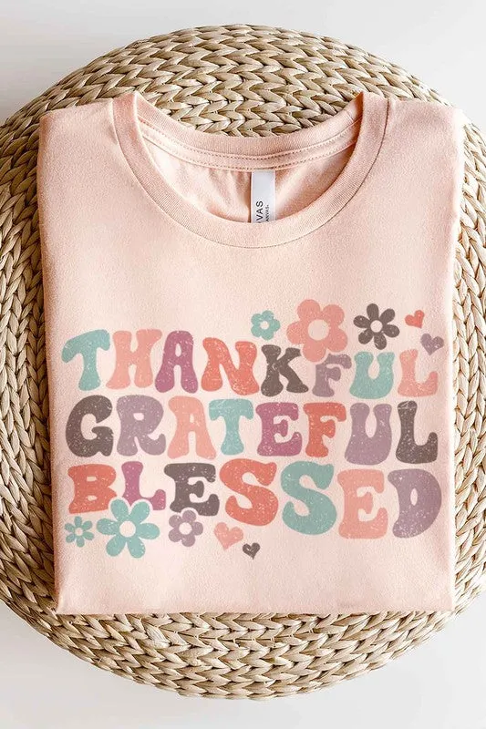 THANKFUL BLESSED GRAPHIC T SHIRT