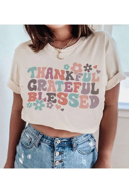 THANKFUL BLESSED GRAPHIC T SHIRT