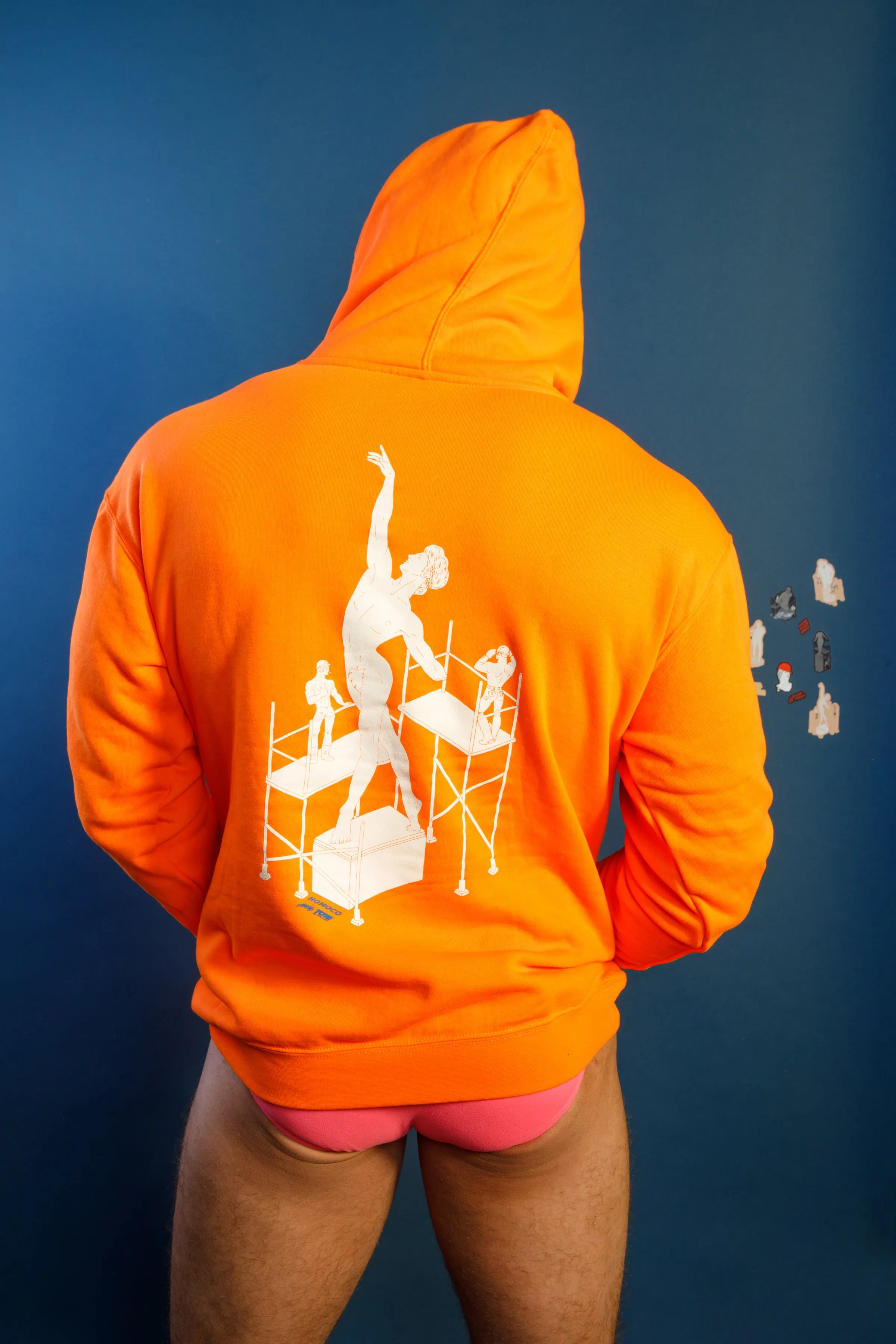 Tom of Finland Safety Orange Lover of Many Hoodie By HOMOCO