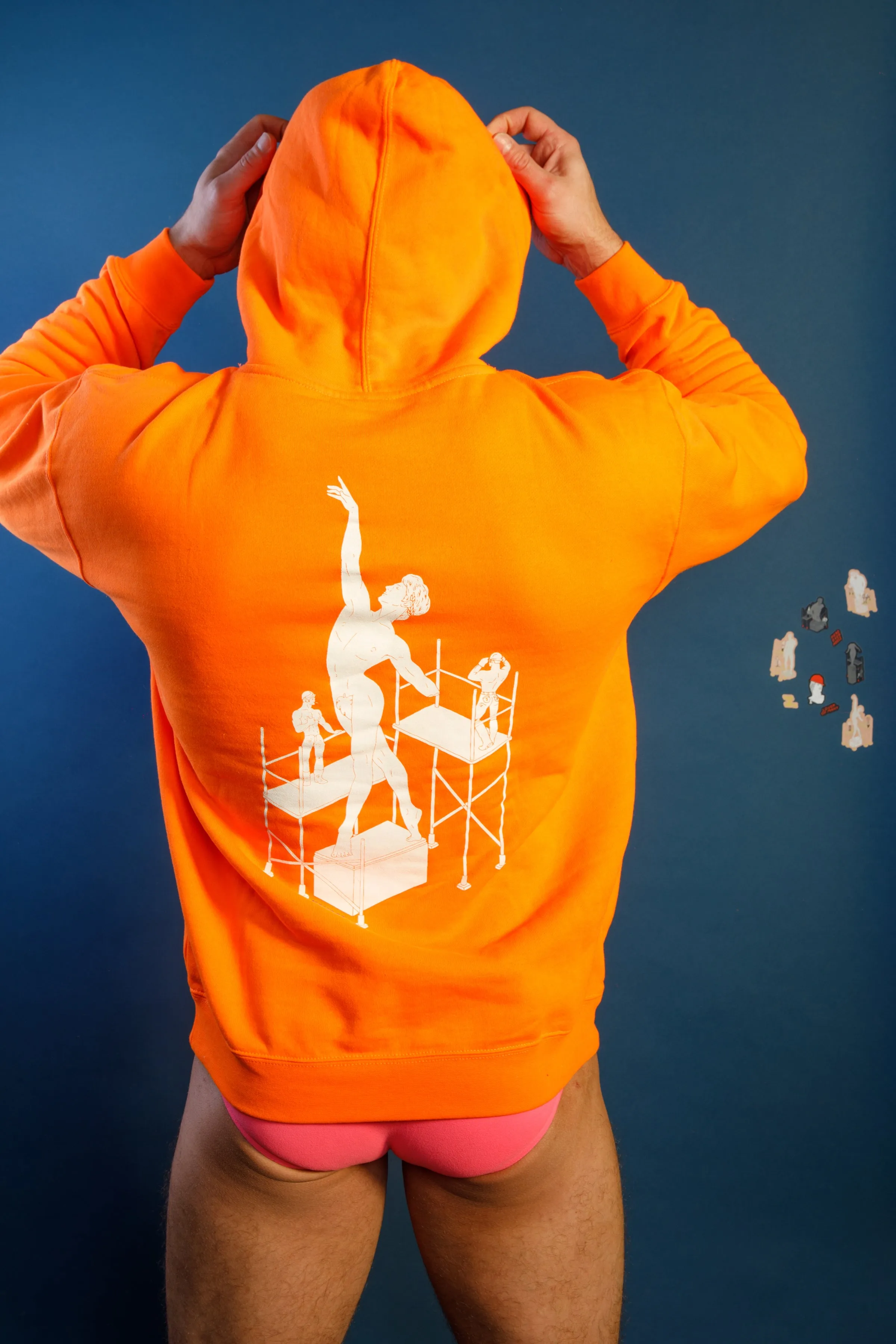 Tom of Finland Safety Orange Lover of Many Hoodie By HOMOCO