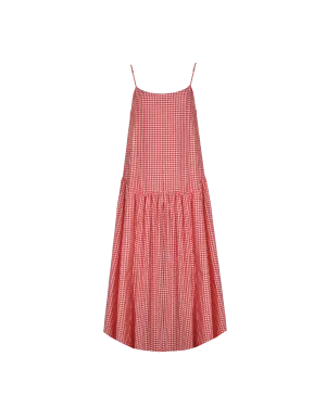 TRULLI RELAXED DRESS RED GINGHAM