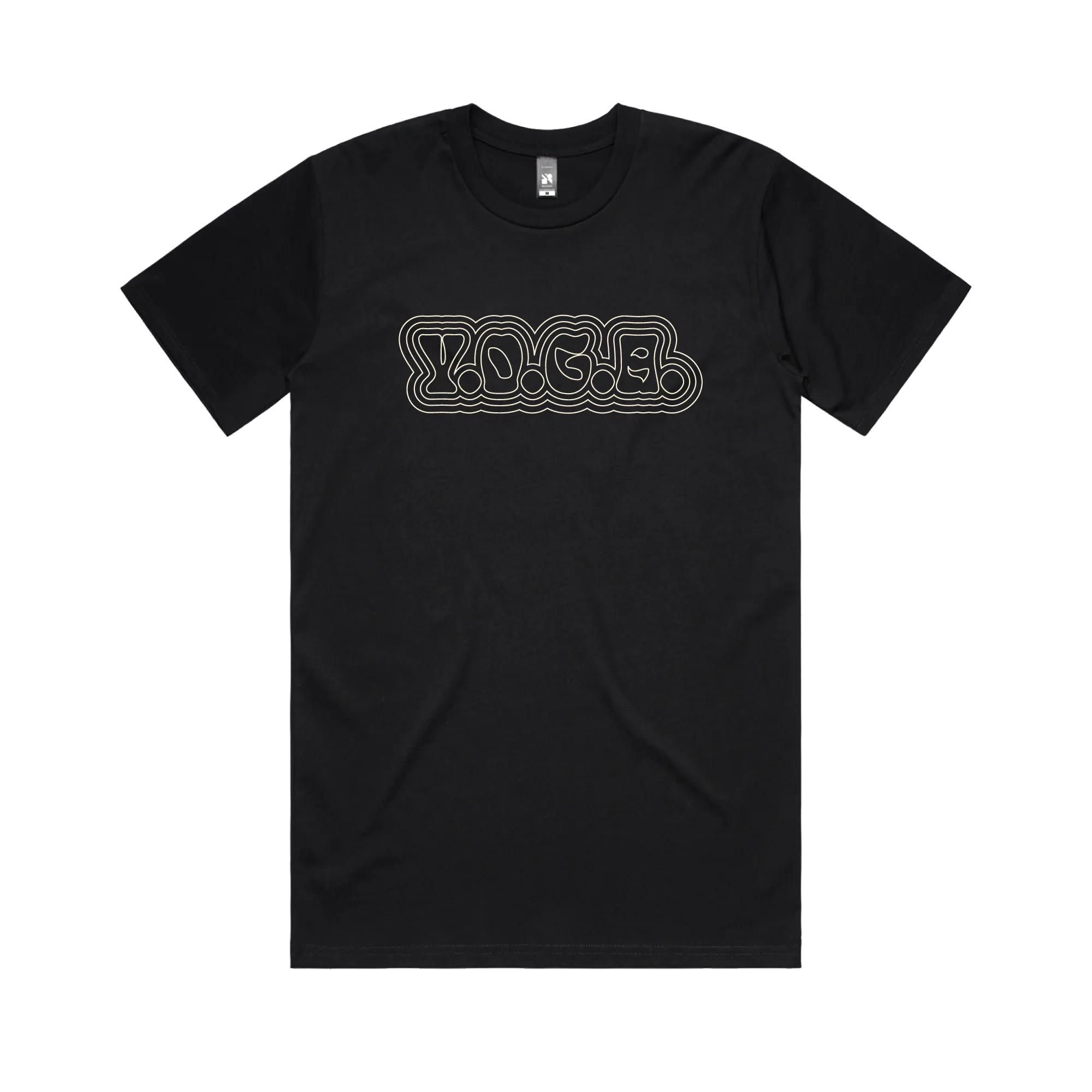 Y.O.G.A. / Puff Logo / Black t-shirt